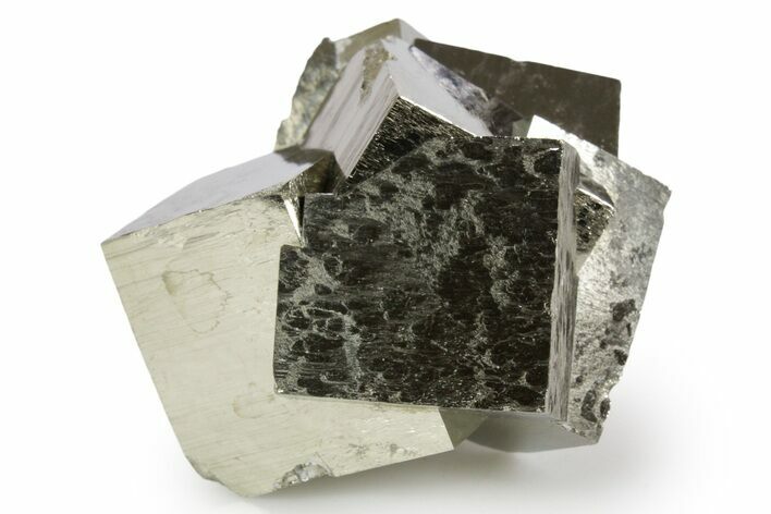 Shiny, Natural Pyrite Cube Cluster - Navajun, Spain #347336